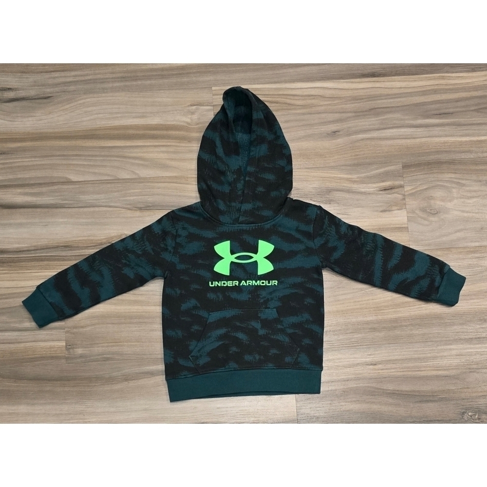 Under Armour Hoodie – Size 3T – Black/Green with Logo